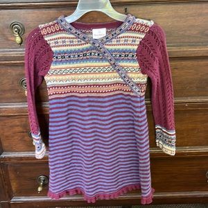 Hanna Andersson Fair Isle Sweater Dress sz 110